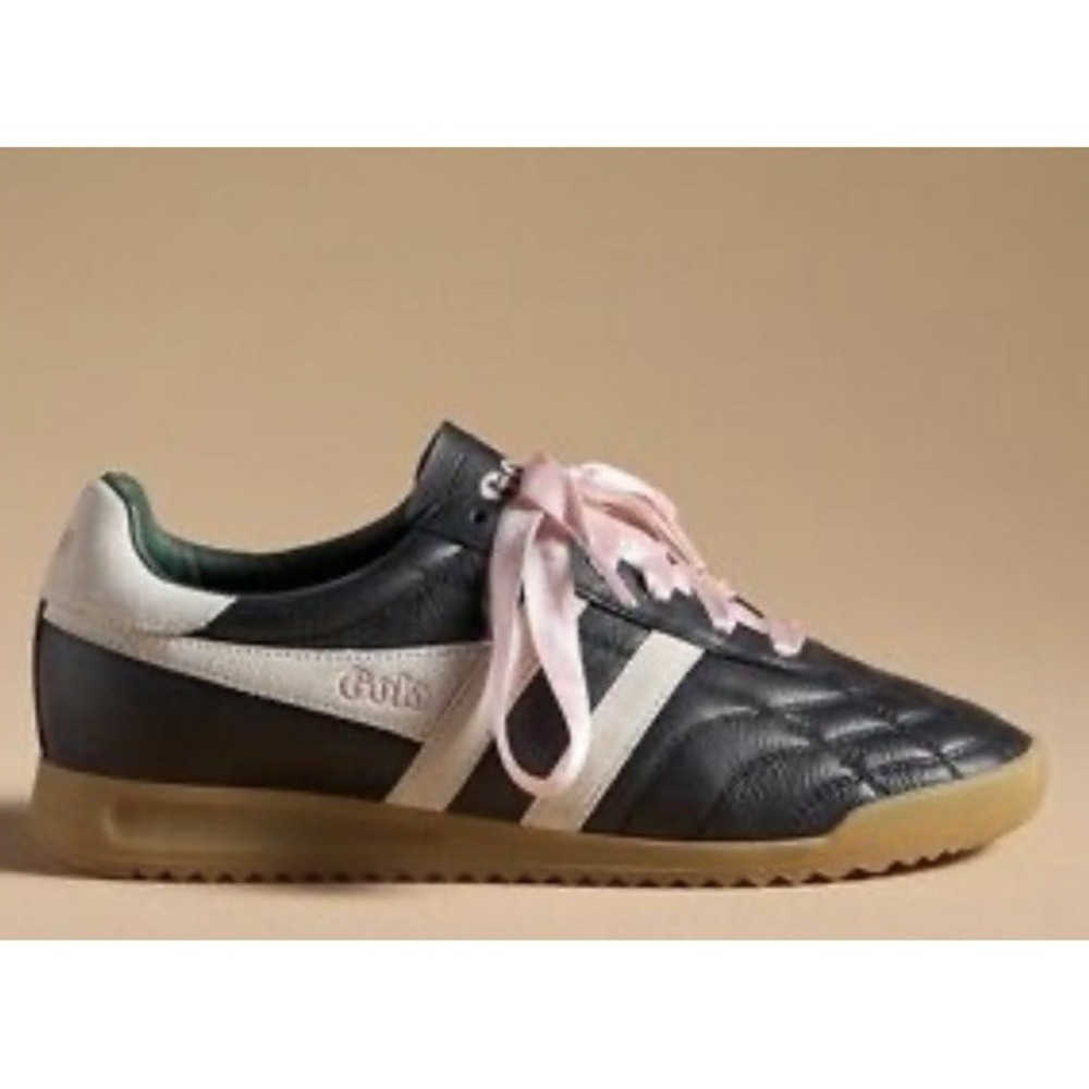 Gola x Anthopologie Stadium Quilted Sneakers Black/Pink/Green Women's 7 NEW $125
